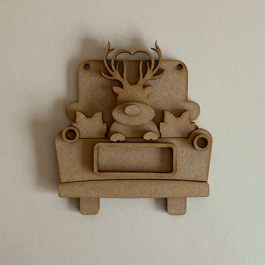 9cm Reindeer In Truck Decoration