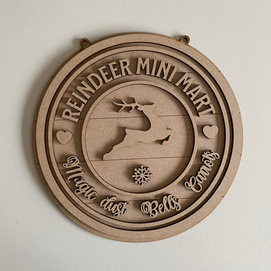 20cm Reindeer Mini Mart Sign