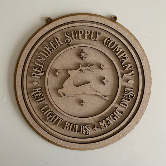20cm Reindeer Supply Company Sign