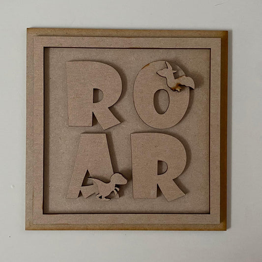 19cm Roar T-Rex & Pterodactyl Dinosaur Sign