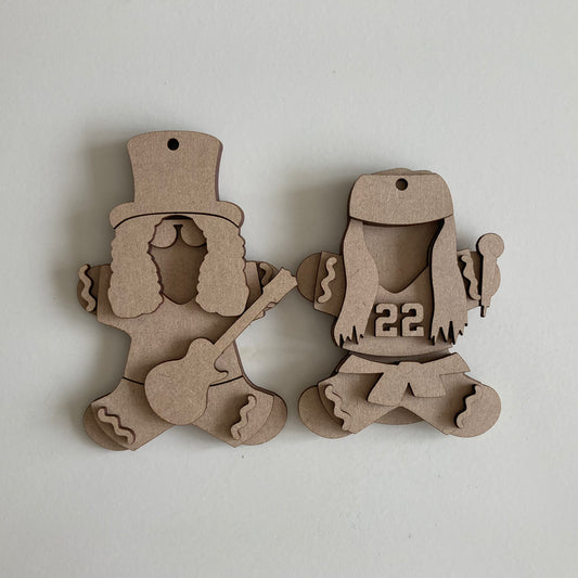 10cm Gingerbread Rock Duo