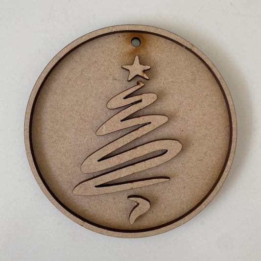 10cm Christmas Tree Round Bauble