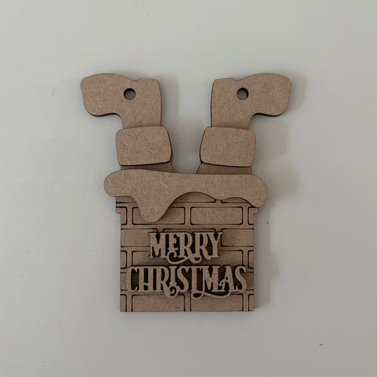 10cm Santa Down A Chimney Decoration