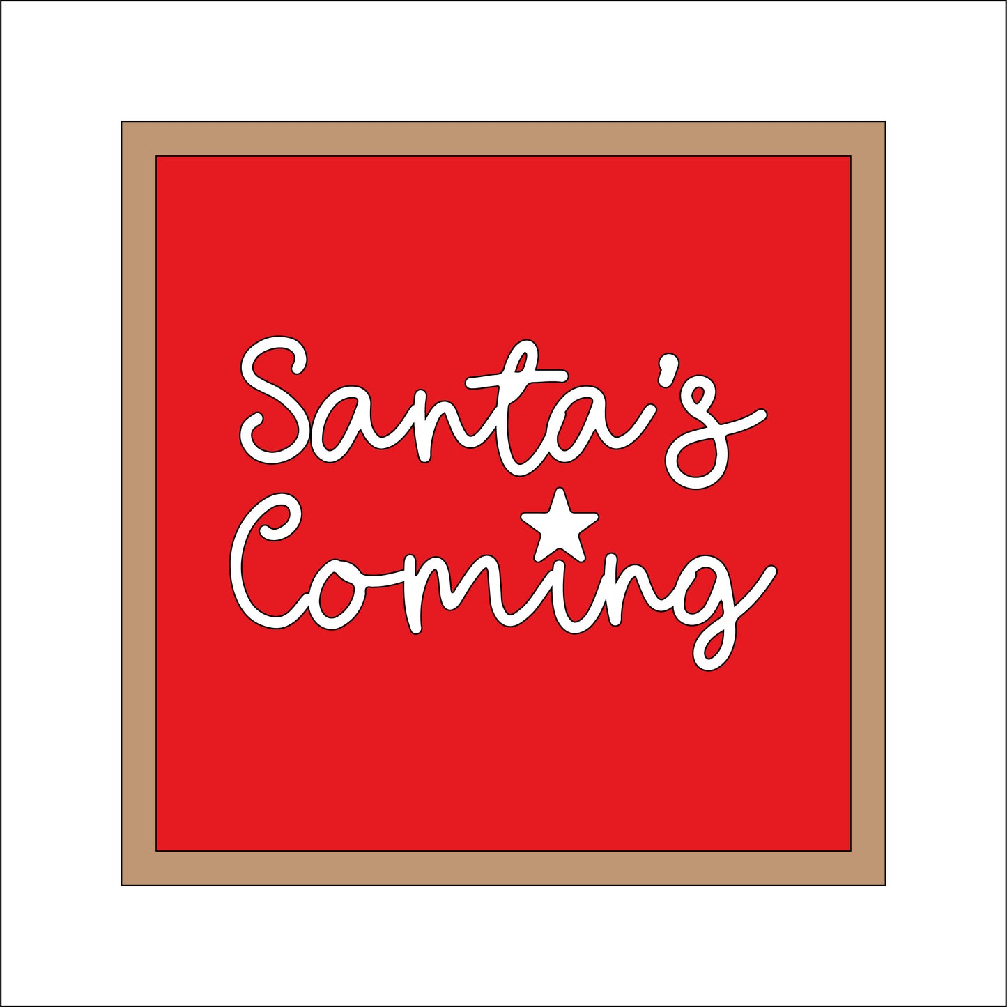 19cm Santa's Coming Sign