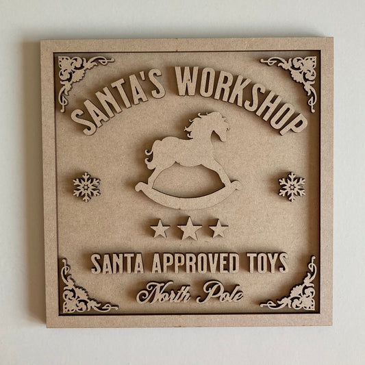19cm Santa's Workshop Sign