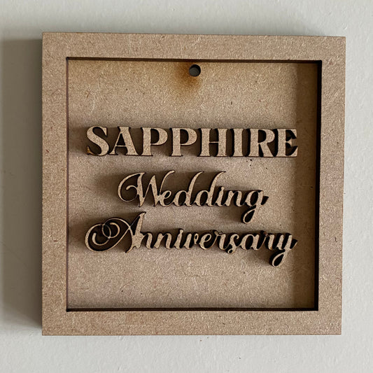 Sapphire Wedding Anniversary Mini Frame