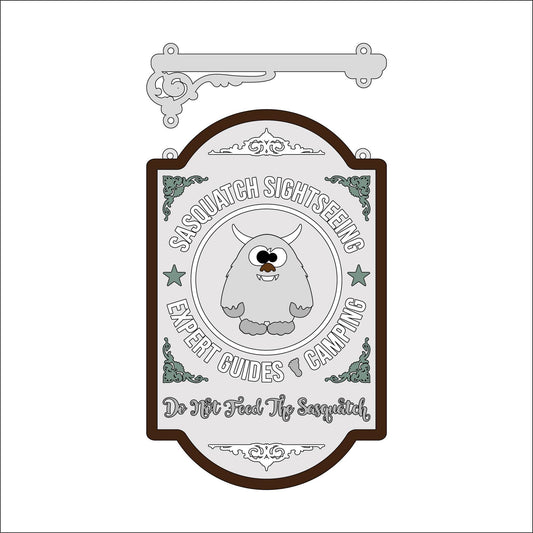 25cm Sasquatch Sightseeing Hanging Sign