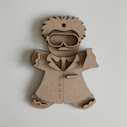 10cm Male Scientist Gingerbread Decoration