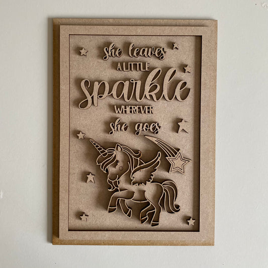 25cm She Leaves A Little Sparkle Wherever She Goes Unicorn Sign