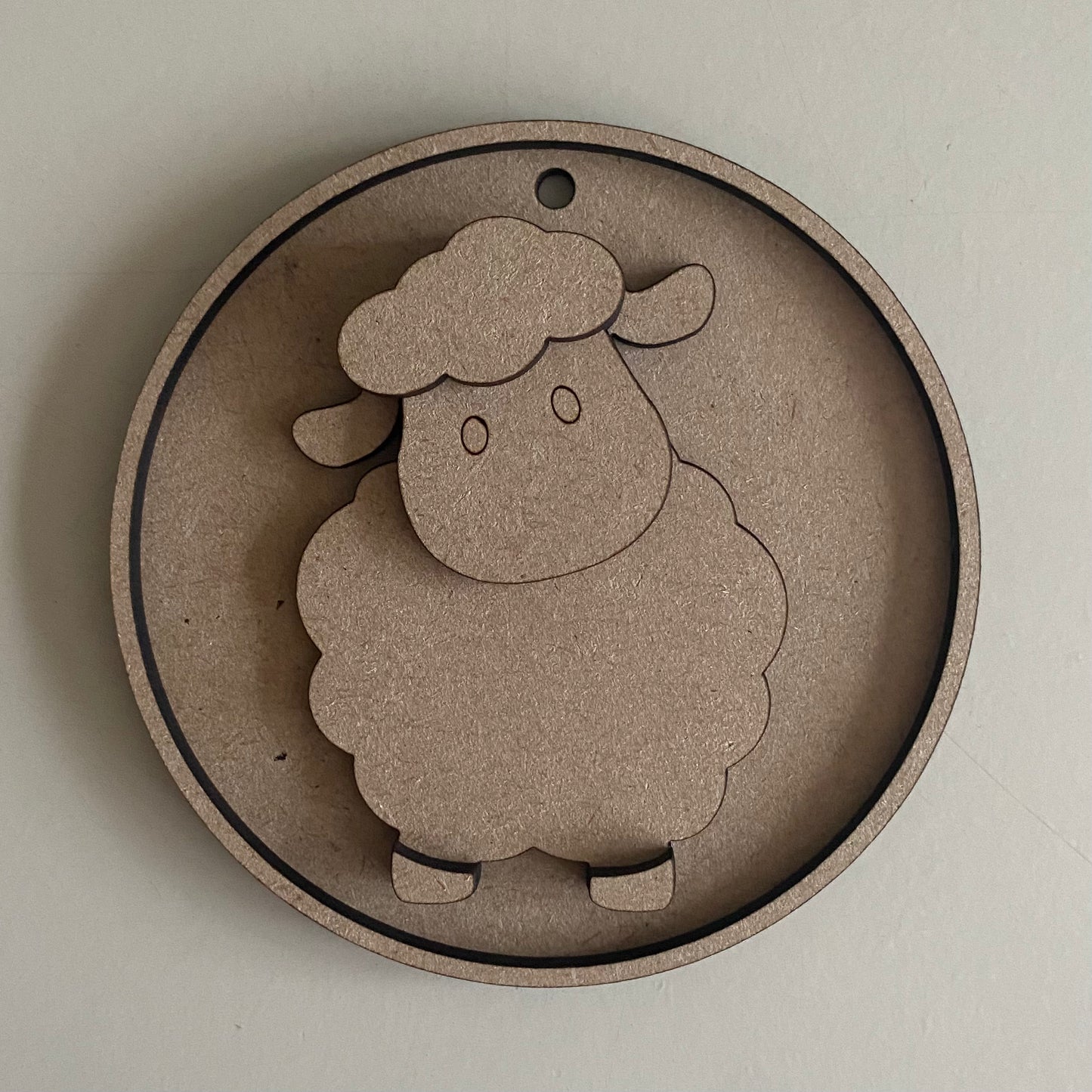 10cm Sheep Round Bauble