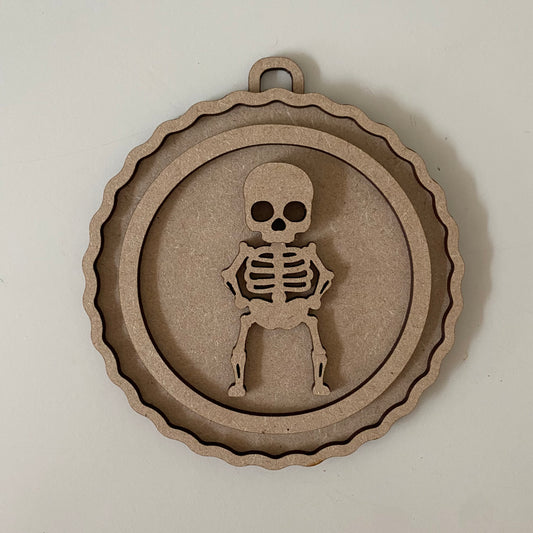13.5cm Skeleton Wavy Frame Bauble