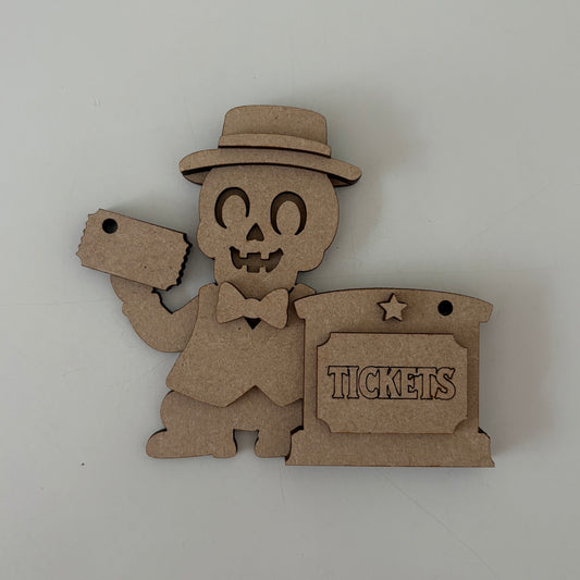 12.5cm Vintage County Fair Skeleton Ticket Seller Decoration