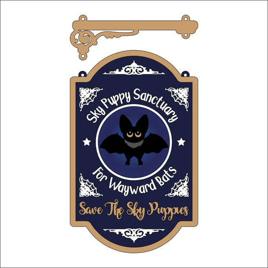 25cm Sky Puppy Sanctuary Hanging Sign