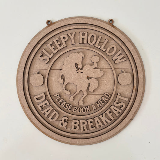 20cm Sleepy Hollow Dead & Breakfast Sign