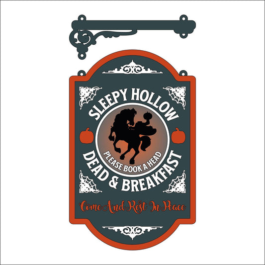 25cm Sleepy Hollow Dead & Breakfast Hanging Sign