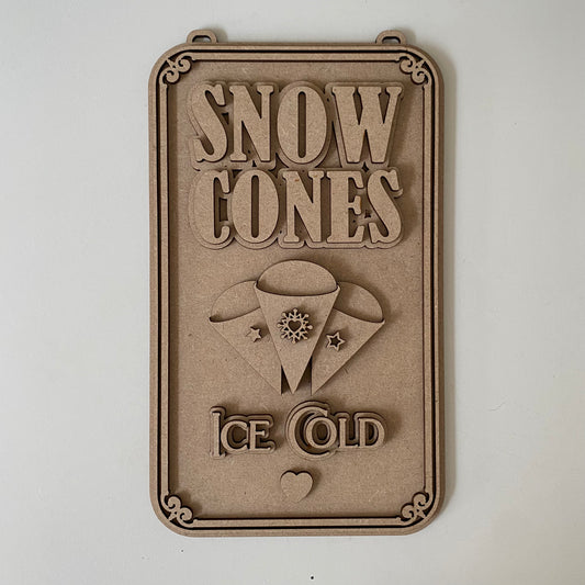 25cm Snow Cones Sign