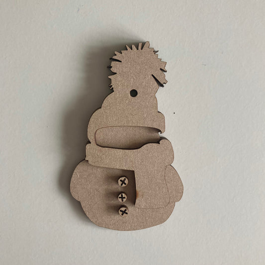 10cm Snowman In Bobble Hat Decoration