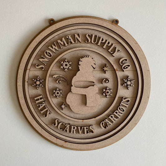 20cm Snowman Supply Co. Sign