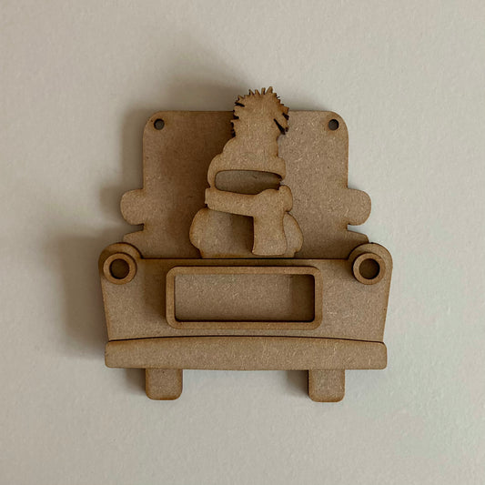 9cm Snowman In Truck Decoration