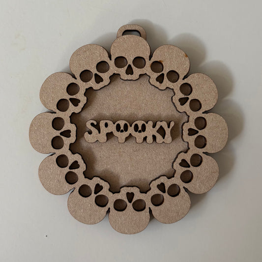 10cm Spooky Skulls Border Bauble