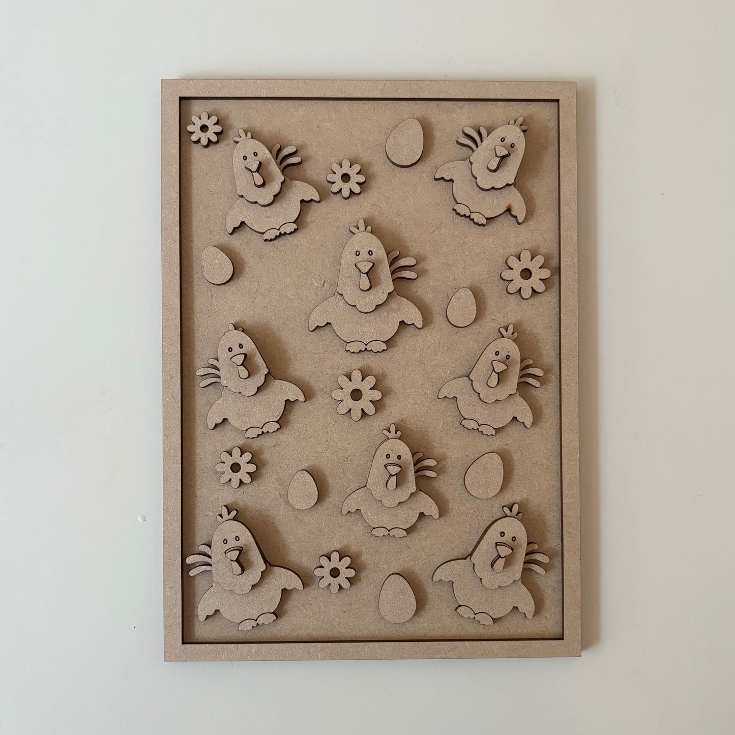 25cm Chicken & Flowers Pattern Sign