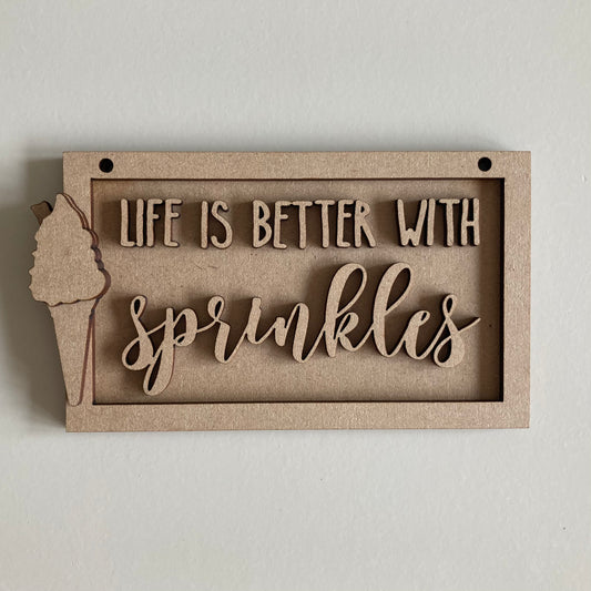 13cm Life is Better With Sprinkles Mini Frame