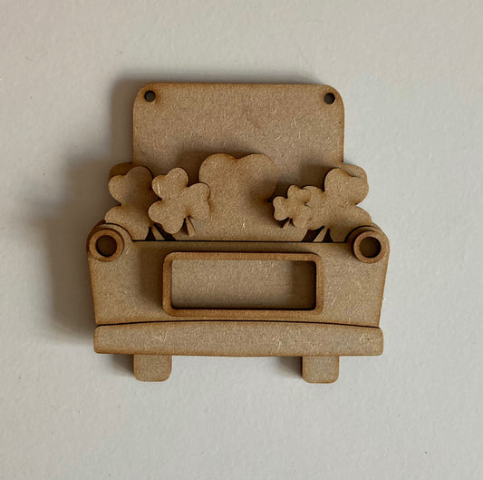 9cm St Patrick's Day Clover Truck Decoration