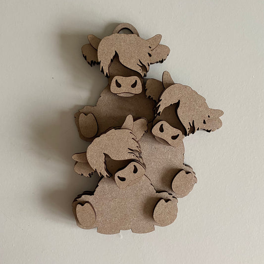 14.5cm Highland Cow Stacker