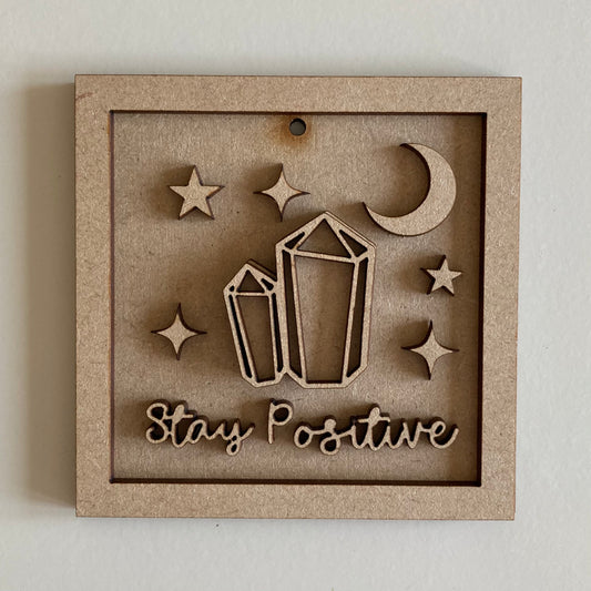 9cm Stay Positive Crystal Mini Frame