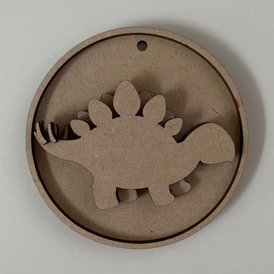 10cm Stegosaurus Dinosaur Round Bauble