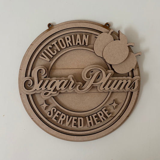 20cm Sugar Plums Sign