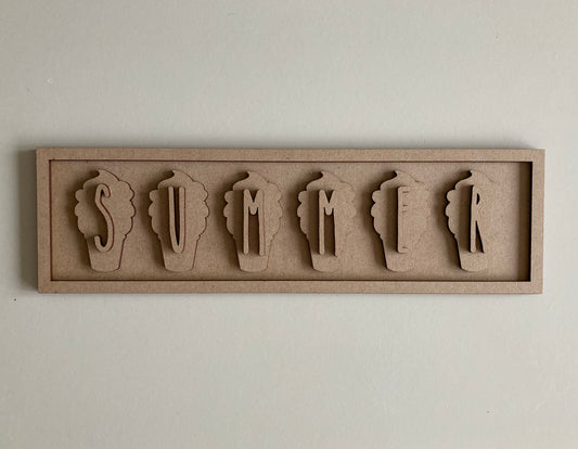 30cm Summer Ice Creams Rectangle Sign