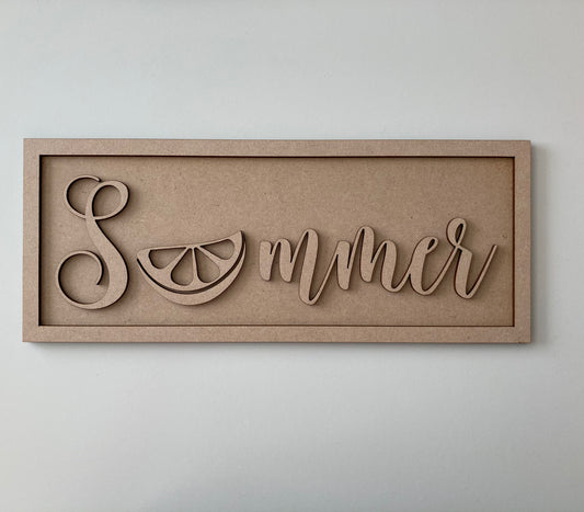 30cm Summer Lemon/Lime Rectangle Sign