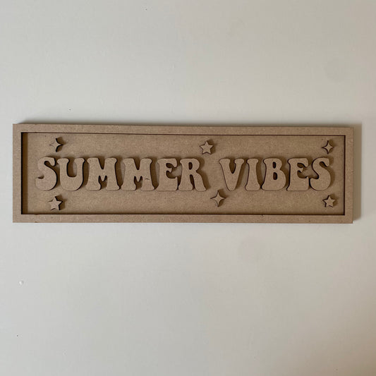 30cm Summer Vibes Rectangle Sign