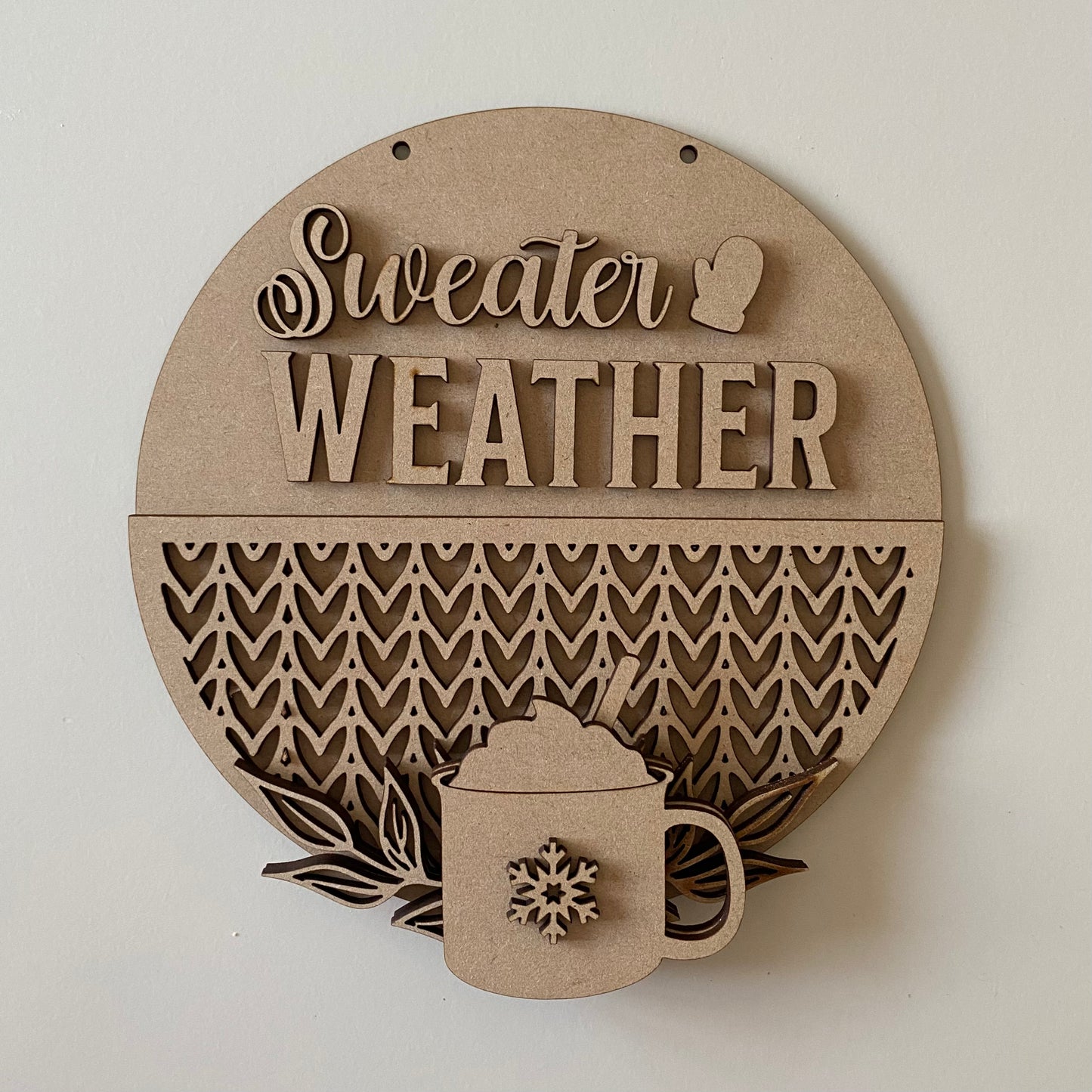 20cm Sweater Weather Winter Sign
