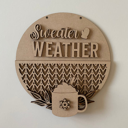 20cm Sweater Weather Winter Sign