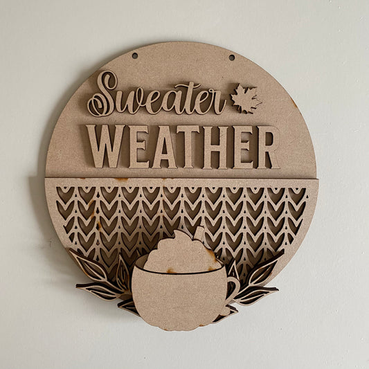 20cm Sweater Weather Autumn Sign