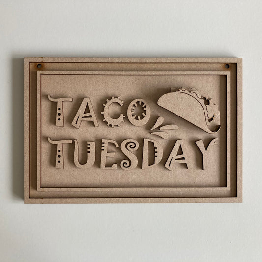 22.5cm Taco Tuesday Sign