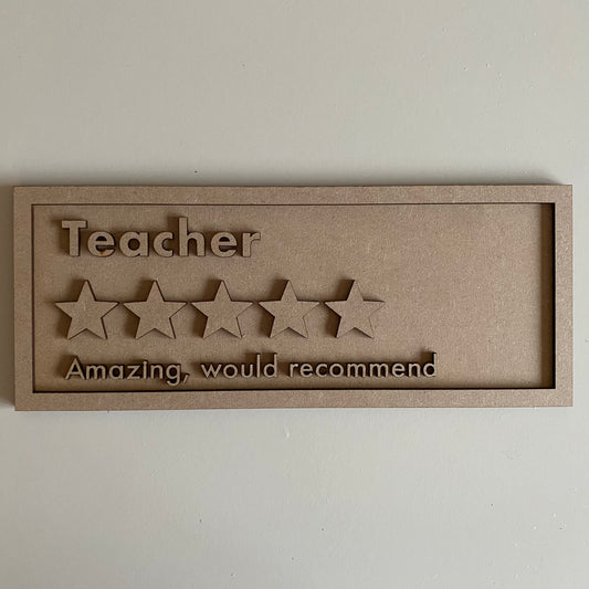 30cm Teacher Rating Sign