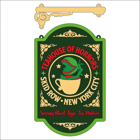 25cm Teahouse Of Horrors Hanging Sign