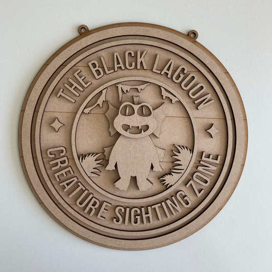 20cm The Black Lagoon Creature Sighting Zone Sign