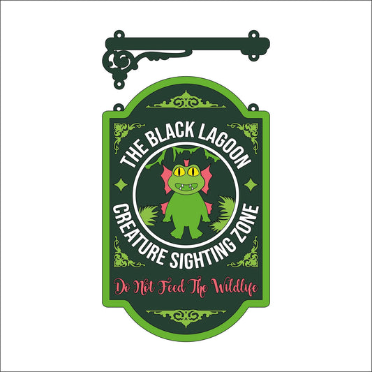 25cm The Black Lagoon Creature Sighting Zone Hanging Sign