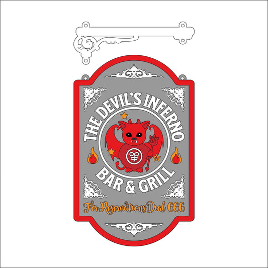 25cm The Devil's Inferno Hanging Sign