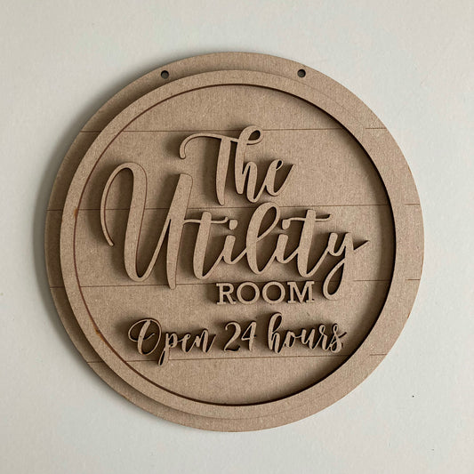 20cm Utility Room Sign