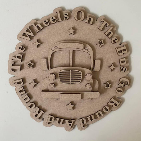 20cm The Wheels On The Bus Sign