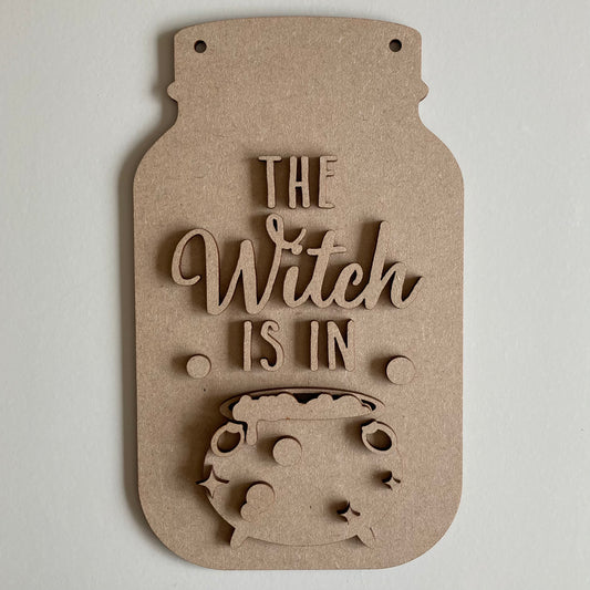 20cm The Witch Is In Mason Jar