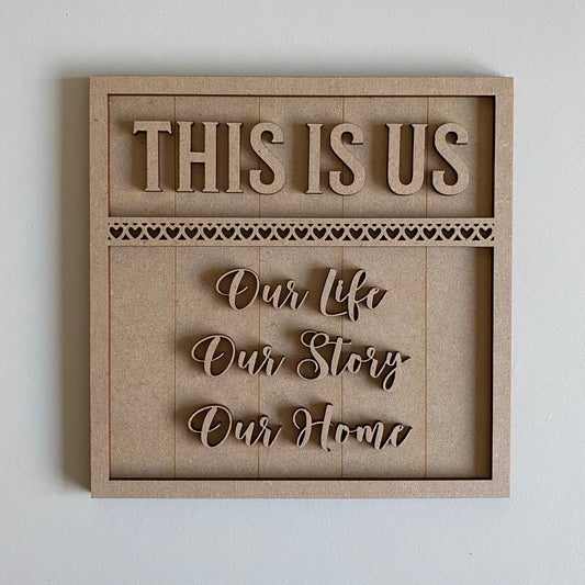 19cm This Is Us Square Sign