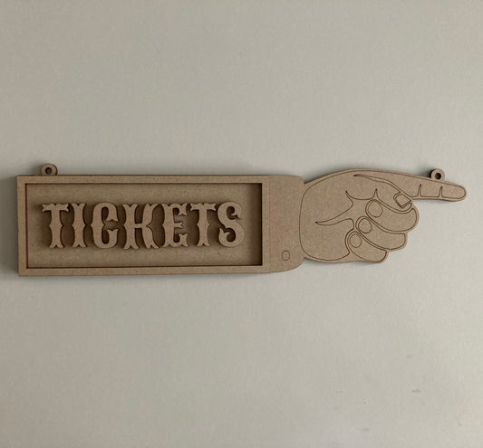 30cm Ticket Direction Sign