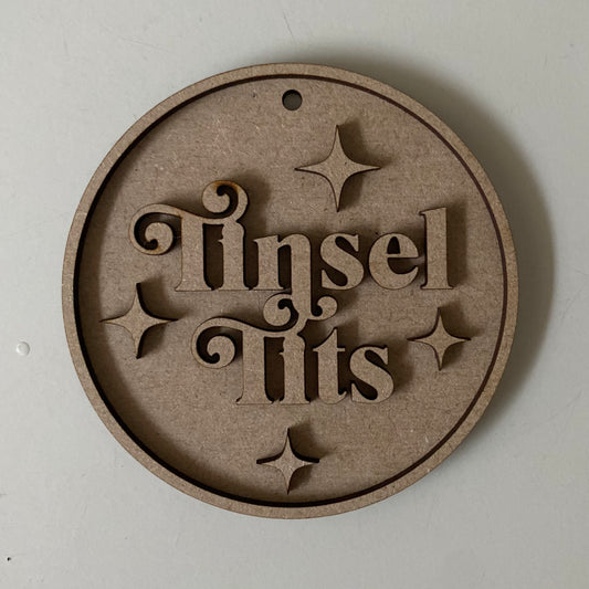 10cm Tinsel Tits Bauble
