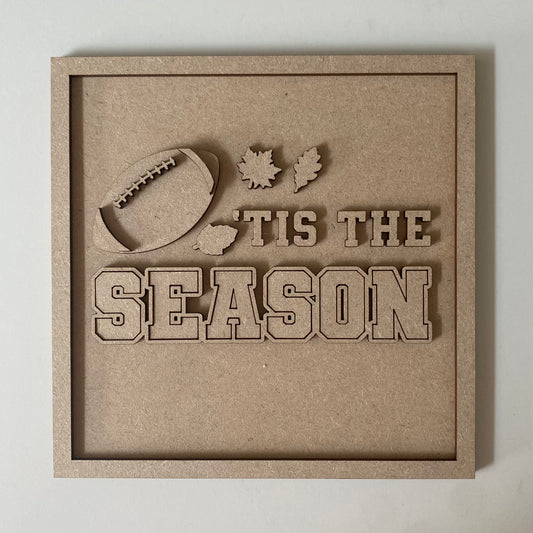 19cm Tis The Season American Football Sign